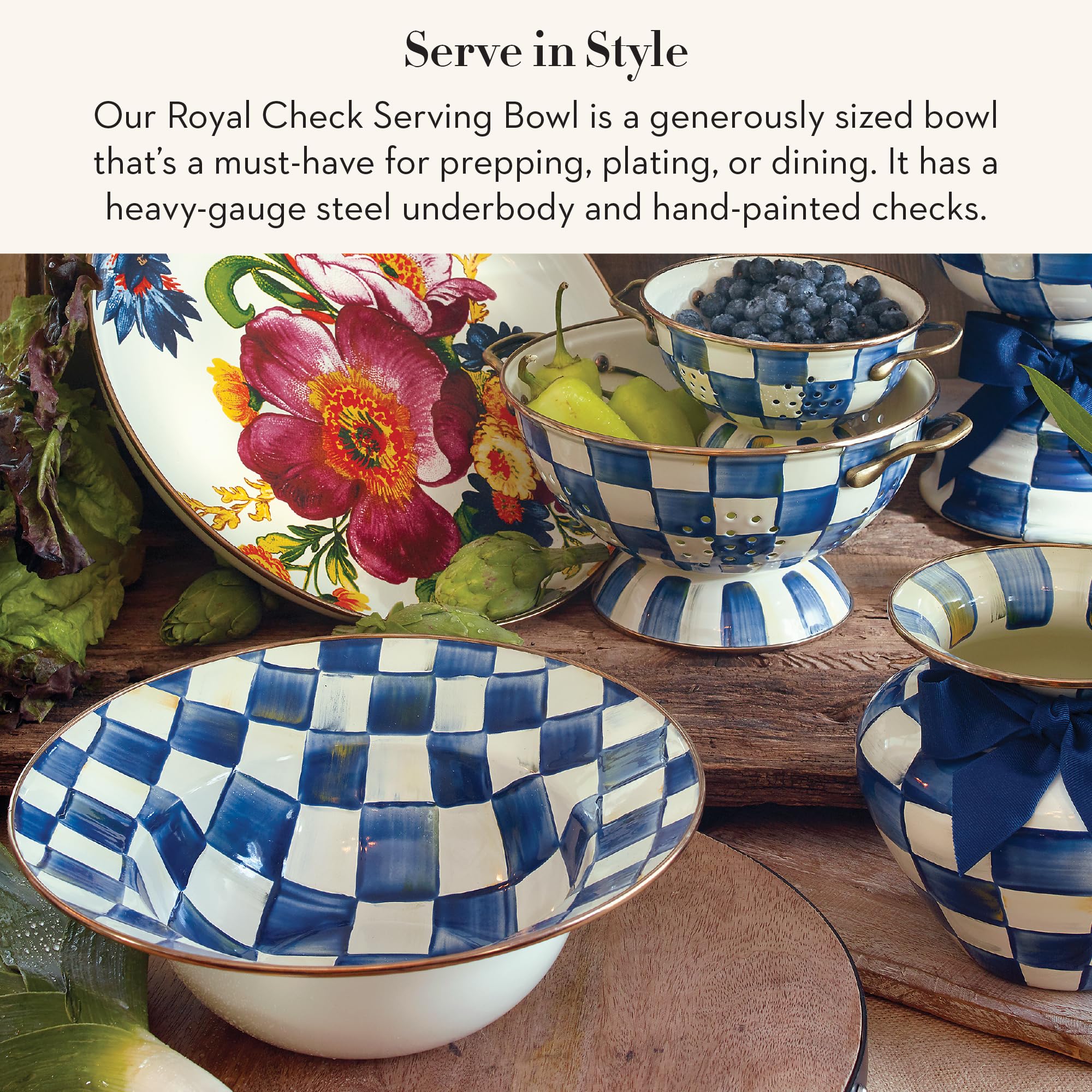 Amazon.com | MACKENZIE-CHILDS Enamel Serving Bowl, Enamel